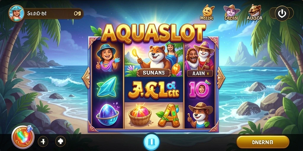 Gambaran gameplay <strong>AQUASLOT</strong> yang menyenangkan dan penuh warna.
