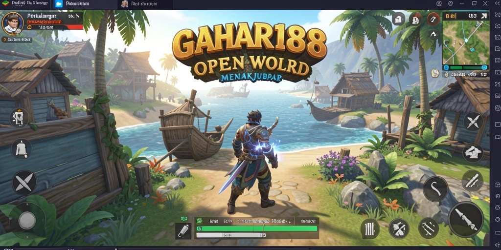 Screenshot gameplay GAHAR188 menampilkan aksi petualangan di dunia terbuka.