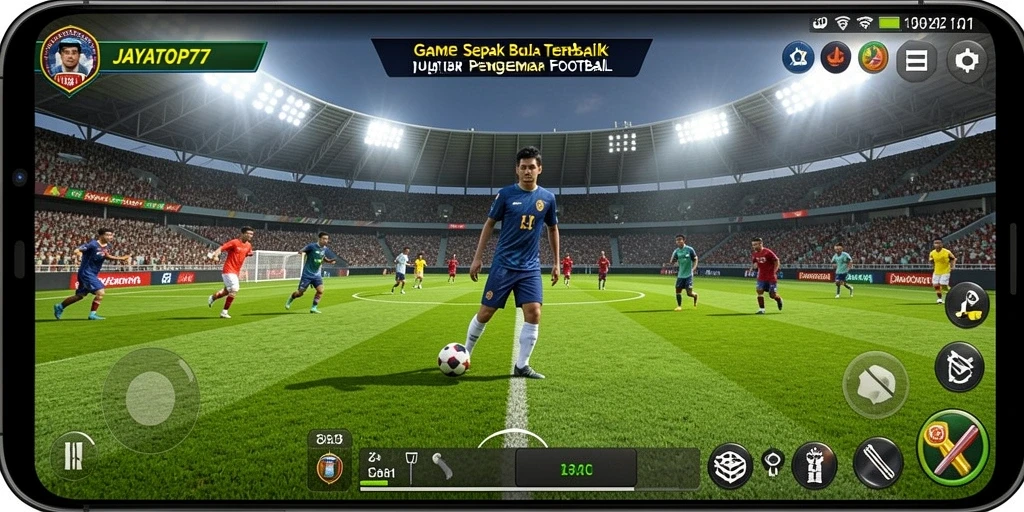 Tampilan aksi intens dalam permainan sepak bola JAYATOP77.