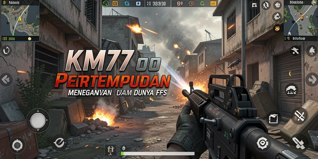 Screenshot gameplay KM777 menampilkan aksi pertempuran yang mendebarkan dan dinamis.