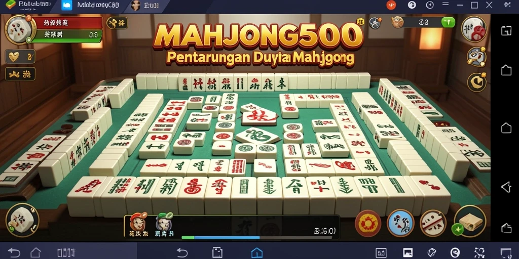 Tampilan gameplay pertarungan seru di MAHJONG500 dengan aksi Mahjong.