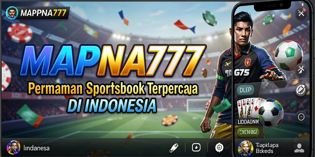 Screenshot utama MAPNA777 menampilkan tampilan aplikasi Sportsbook yang modern dan interaktif.