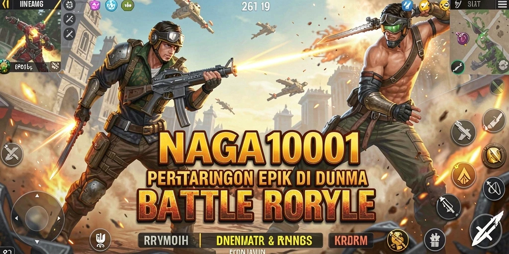Tampilan menarik dari gameplay NAGA1001 dalam pertempuran Battle Royale.