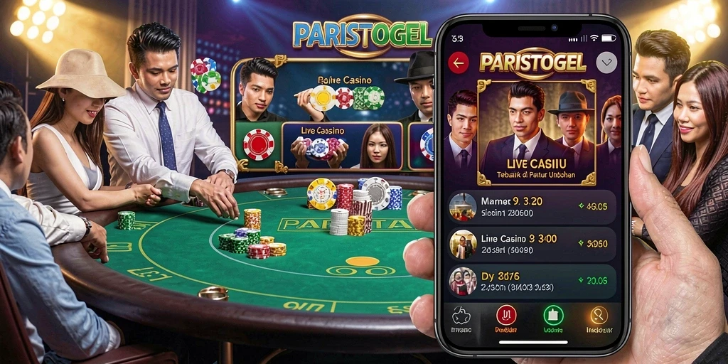 Tampilan gameplay seru di PARISTOGEL dengan dealer langsung.