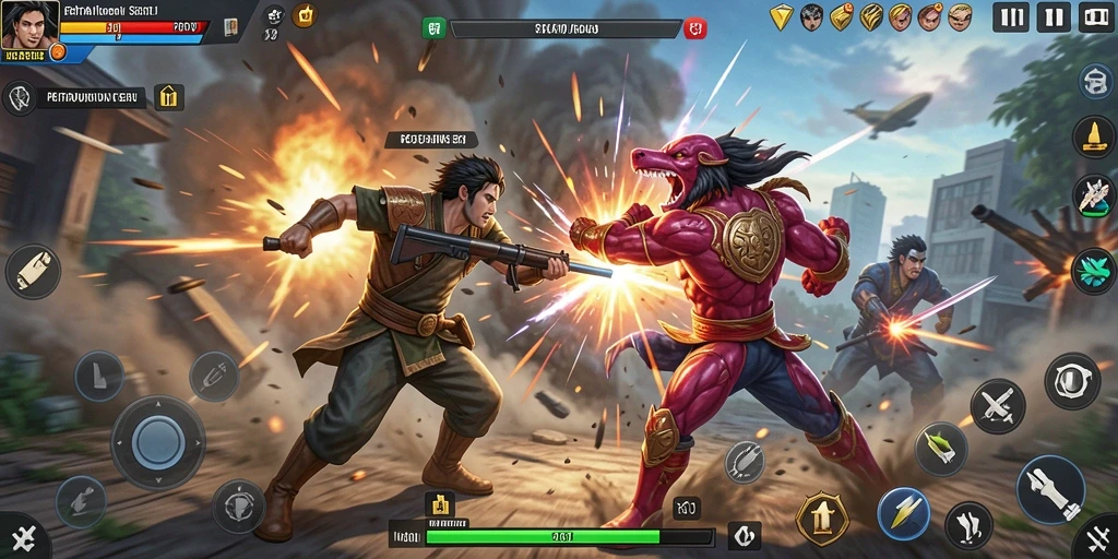 Tampilan gameplay PG11 yang menegangkan dengan pertarungan karakter ikonik.