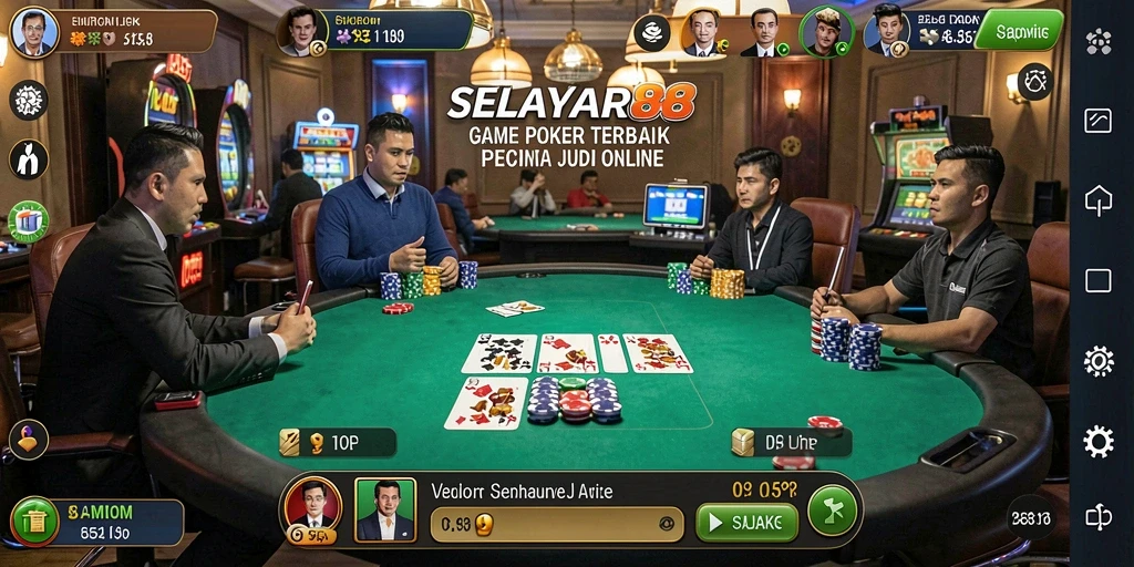 Tampilan gameplay Poker yang menarik dan seru di SELAYAR88.