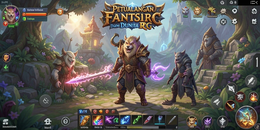 Tampilan gameplay RPG yang menegangkan dan penuh petualangan.