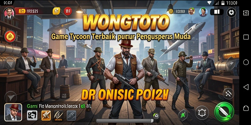 Tampilan gameplay WONGTOTO saat membangun bisnis Tycoon.